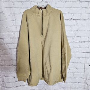 Woolrich Sweater Men's Size XL Beige 1/4 Quarter Zip Cotten Blend Pullover